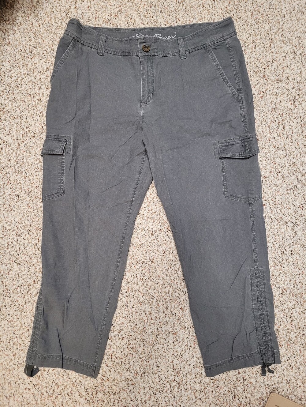 Eddie Bauer Gray Cargo Cropped Pants